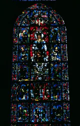 Venster met Notre Dame de la Belle Verriere in het zuiderkoor