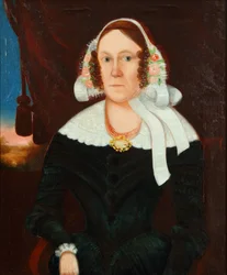 Vrouw met bloemenhoed 1825