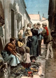 Voddenrapers in Parijs, ca. 1900 (illustratie)