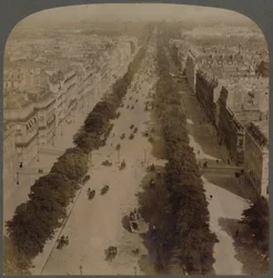 Champs Elysees - van de Triomfboog tot Place de la Concorde - Parijs, Frankrijk, 1900