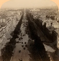 Champs Elysees, de favoriete rit van Parijs, Frankrijk, 1894