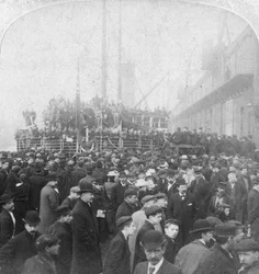 Gordon Highlanders die inschepen naar Zuid-Afrika, Liverpool, Lancashire, 1899