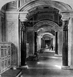Interieur van de Vaticaanse Bibliotheek, Rome, Italië