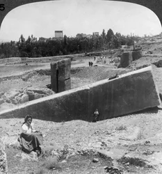 De ruïnes van Baalbek Balabakk, Syrië, 1900