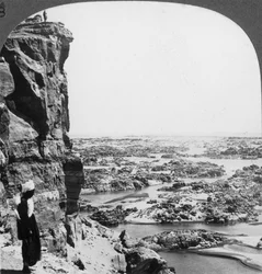 De tweede cataract van de Nijl gezien vanuit het zuidwesten, Egypte, 1905.