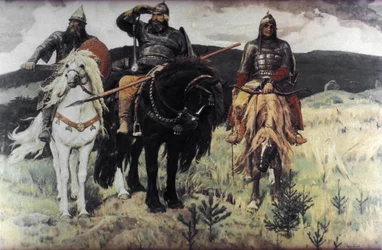 Bogatyri (De Helden) door Viktor Mikhailovich Vasnetsov, 1898