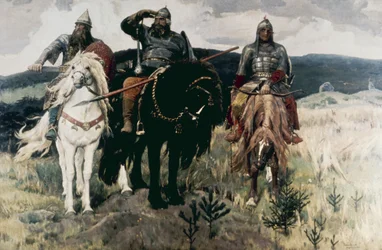 Bogatyri (De Helden) door Viktor Mikhailovich Vasnetsov, 1898