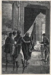 Een delegatie van de Carbonari, het nationalistische geheime genootschap, wordt voorgesteld aan Ferdinand I der Beide Siciliën (voorheen Ferdinand IV van Napels), 1820