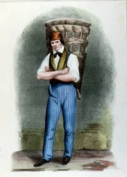Een broodverkoper. Milaanse gravure rond 1820.