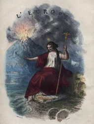 Allegorie van Europa - gravure uit „Usi e Costumi di Tutti i Popoli dell