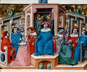 Allegorie van de wet Miniatuur uit de Codex Justinianus