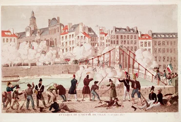 Aanval op het stadhuis van Parijs en de slag bij de brug van Arcola, 28 juli 1830