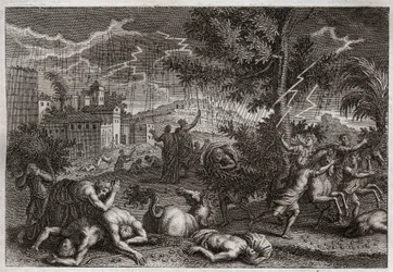 Bijbel van Royaumont, Oude Testament: De Tien Plagen van Egypte. Illustratie uit 1811.