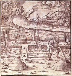 Bitumen oogsten. Georg Bauer Agricola