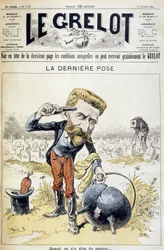 Karikatuur over de zelfmoord van generaal Boulanger - in “Le Grelot” van 11/10/1891