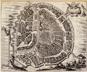 Stadskaart van Moskou in de 17e eeuw.