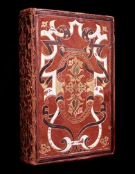 Kopie van de Heilige Bijbel in het Latijn behorend tot Jean Grolier de Servières (1479-1565), schatbewaarder en bibliofiel, met de rode marokijnband (Bijbel met Grolier boekband) Chantilly, Musée Condé