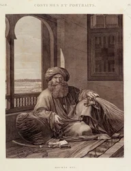 Kostuums en portretten: Mourad Bey (1750-1801), Mamelukkenleider (Murad Bey, Egyptische Mamelukkenhoofdman (Bey)) in "Description de l