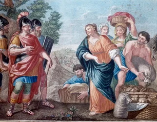 David en Abigail (Lithografie)