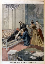 Dood van Félix Faure in de salons van het Elysée - in "Le Petite Journal" van 26/02/1899