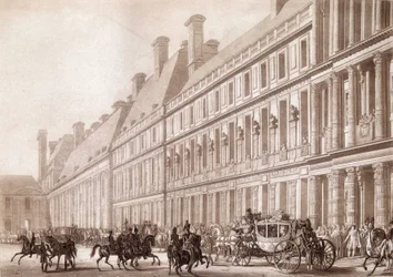 Vertrek van Napoleon uit het Louvre, voor zijn kroning.