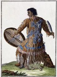 Devin (sjamaan) van Kamtsjatka (Siberië) - gravure, begin 19e eeuw