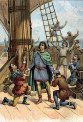Ontdekking van Amerika door Christoffel Columbus (Cristoforo Colombo) in 1492