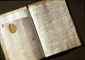Dubbele pagina van Medicea Sidera of Pianeti Medicei (manuscript door Galileo Galilei)
