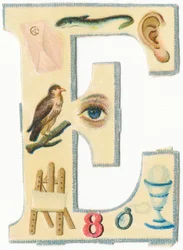 E: envelop, paling, oor, adelaar, oog, ezel, acht, bril, ei
