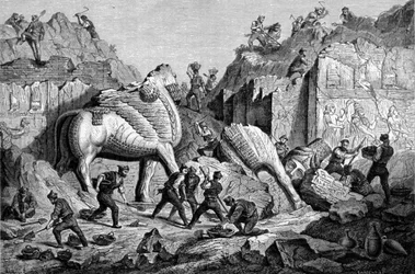 Opgravingen Onderneomen door Paul-Emile Botta, Franse Consul in Nineveh op de Locatie van Khorsabad