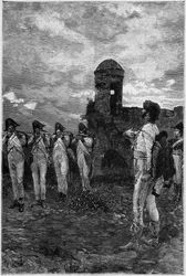 Executie van Joachim Murat (1767-1815), Maarschalk van Frankrijk en Koning van Napels in 1815