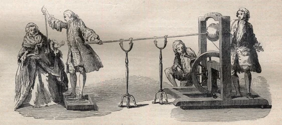 Experiment uitgevoerd met de Boze-machine: ontsteking van de geest van wijn met de punt van een zwaard