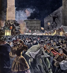 Feest van Befana ten tijde van Driekoningen in Rome. 1895