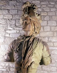 Beeld van de boeg van een 17e-eeuwse kaper bewaard in het Museum van Saint Malo