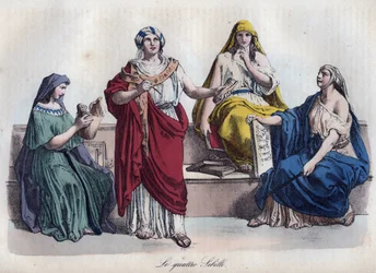 Vier Romeinse sibillen - gravure uit 