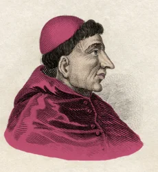 Francisco Jimenez de Cisneros (Gonzalo Jimenez de Cisneros) (1436-1517) kardinaal, religieus hervormer en Spaanse staatsman. Gravure uit de 19e eeuw