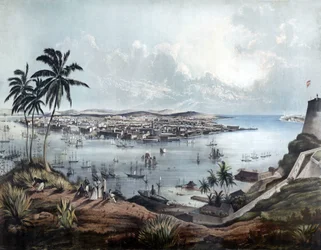 Algemeen uitzicht op Havana (La Habana, Cuba) in 1850.