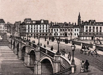 Glasgow, Schotland: uitzicht op de Broomielaw-brug