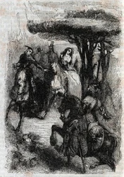 Griffon ontmoet Origille - gravure van 1851 uit 