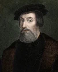 Hernando Cortes (1485-1547), Engelse veroveraar van Mexico (gravure)