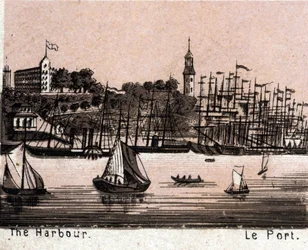 Hamburg, Duitsland: uitzicht op de haven