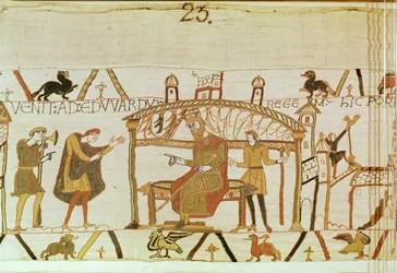 Harold komt voor Koning Edward, Tapijt van Bayeux