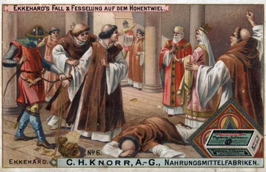 Geschiedenis van Ekkehard IV van St. Gallen (St. Gallen) of Eckhard, Eckhart (980 -1057) geleerde en Latijnse dichter. De val van Ekkehard en zijn lessen in Hohentwiel.