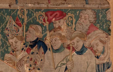 Geschiedenis van Sint Piat en Sint Eleuthère, Scene 10: Sint Eleuthère wordt gewijd als bisschop. Detail