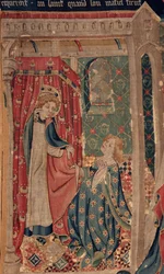 Geschiedenis van Sint Piat en Sint Eleuthère, Scene 11: De verleidingen van Sint Eleuthère. Detail.