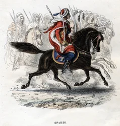 Spahis te paard. Gravure uit 1844.