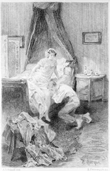 Illustratie van "Rood en zwart" van Stendhal. 1830.