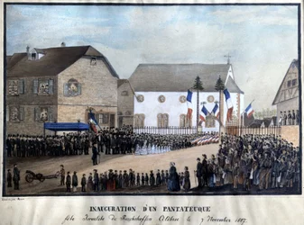 Inhuldiging van een pentateuch, Joods feest van Reichshoffen gevierd op 7/11/1857