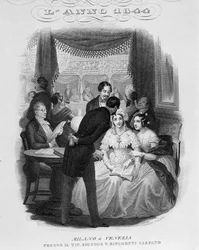 Interieur van een loge van het Teatro alla Scala. 1844