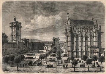 Interieur van het kasteel van Vincennes in de 19e eeuw - gravure van 1875